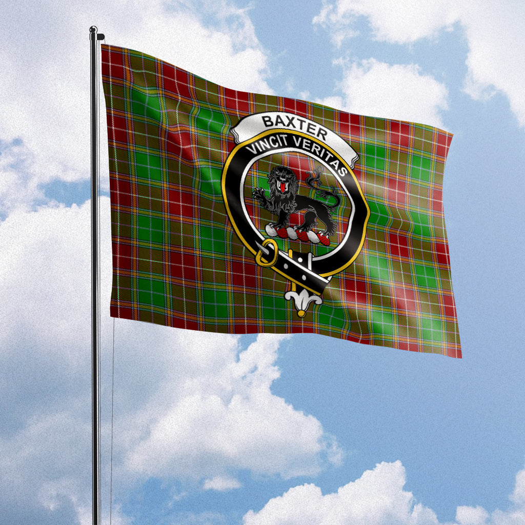 Baxter Modern Tartan Flag with Family Crest House Flag (Horizontal) - Tartan Vibes Clothing