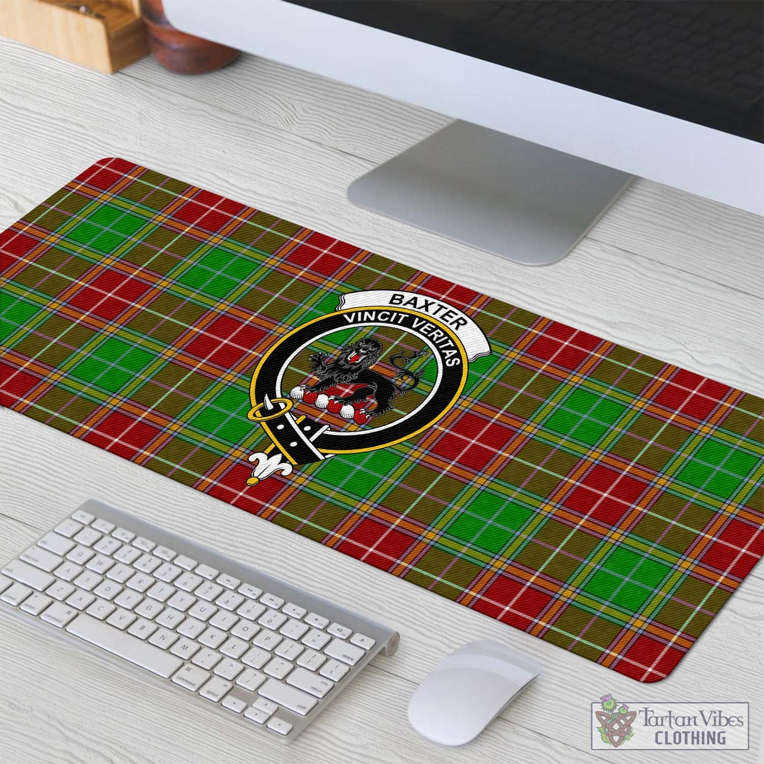 Tartan Vibes Clothing Baxter Modern Tartan Mouse Pad with Family Crest