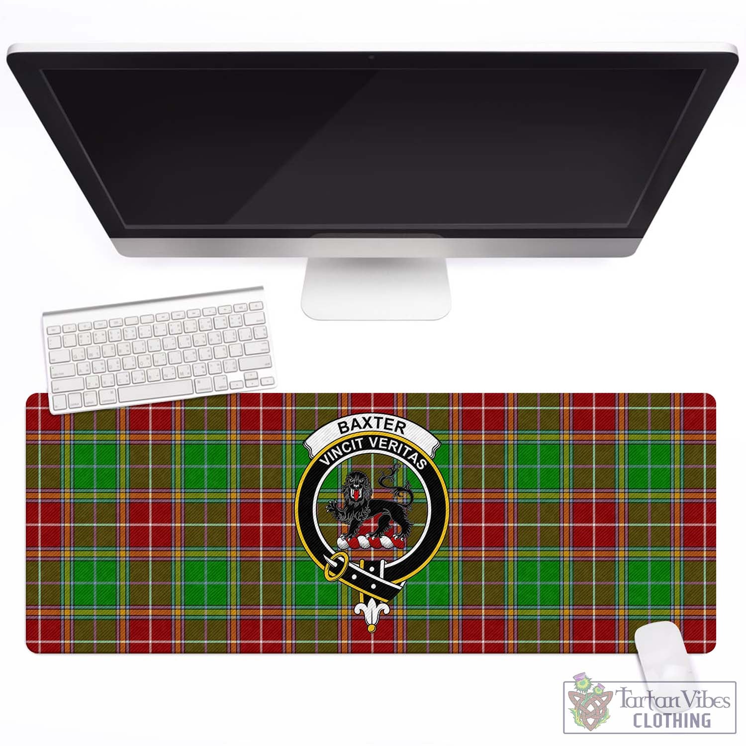 Tartan Vibes Clothing Baxter Modern Tartan Mouse Pad with Family Crest