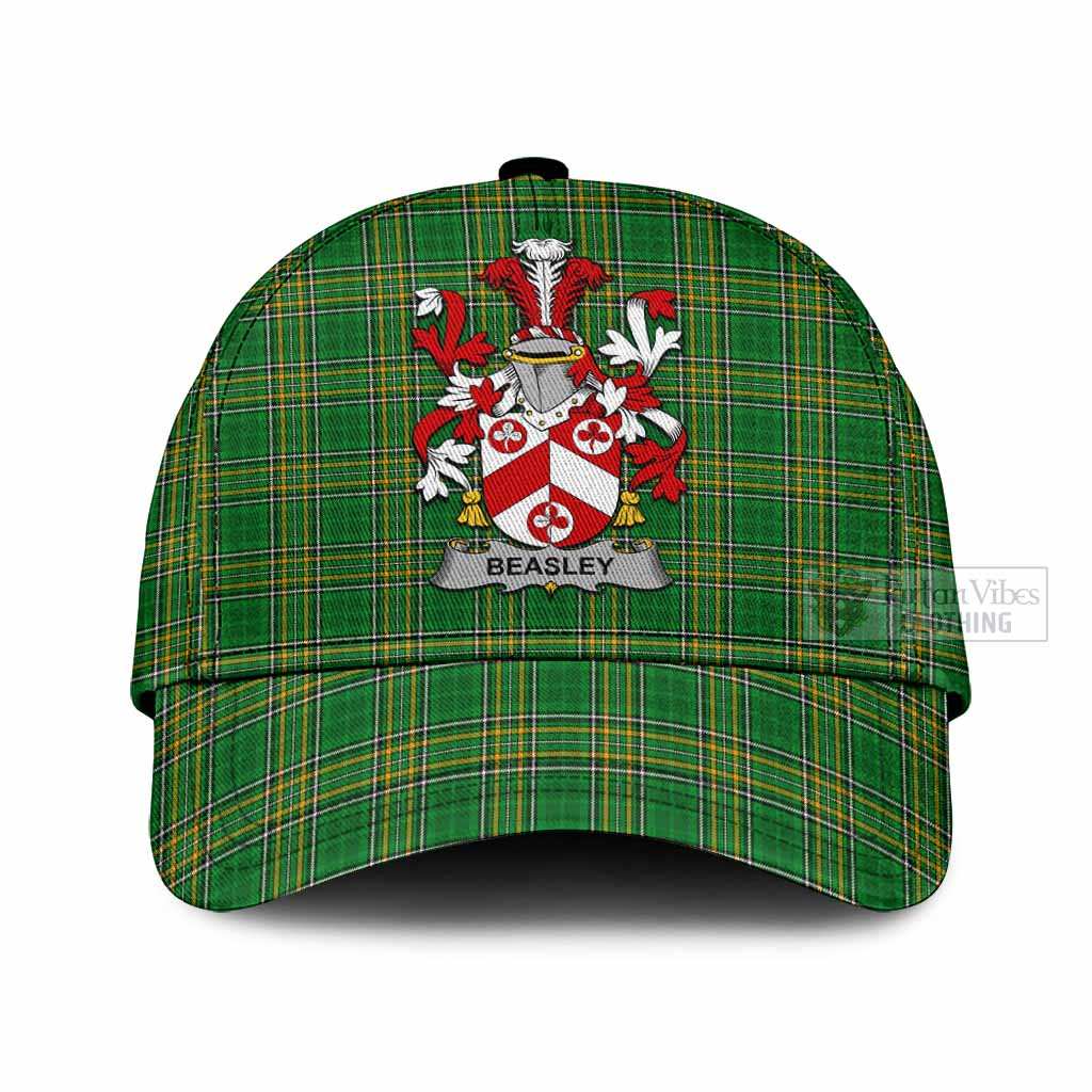 Tartan Vibes Clothing Beasley Irish Clan Tartan Classic Cap with Coat of Arms