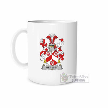 Beasley Irish Clan Coat of Arms Ceramic Mug White - 2D-tartanvibesclothing