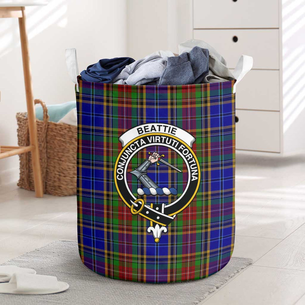 Beattie Tartan Laundry Basket with Family Crest One Size - Tartanvibesclothing Shop