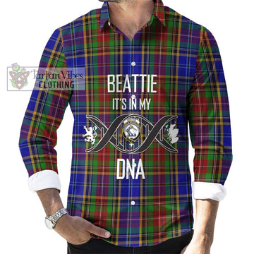 Beattie Tartan Long Sleeve Button Shirt with Family Crest DNA In Me Style