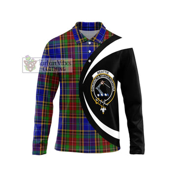 Beattie Tartan Long Sleeve Polo Shirt with Family Crest Circle Style