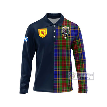 Beattie Tartan Long Sleeve Polo Shirt Alba with Scottish Lion Royal Arm Half Style