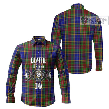 Beattie Tartan Long Sleeve Button Shirt with Family Crest DNA In Me Style