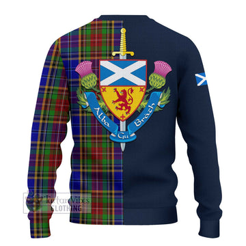 Beattie Tartan Ugly Sweater Alba with Scottish Lion Royal Arm Half Style - Tartan Vibes Clothing