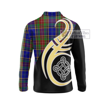 Beattie Tartan Long Sleeve Polo Shirt with Family Crest and Celtic Symbol Style