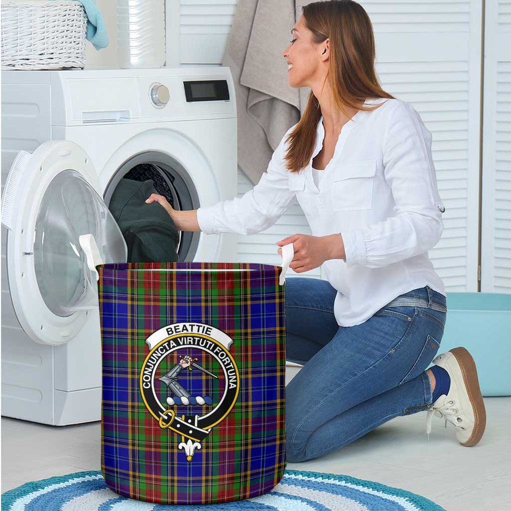 Beattie Tartan Laundry Basket with Family Crest - Tartanvibesclothing Shop