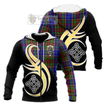 Beattie Tartan Knitted Hoodie with Family Crest and Celtic Symbol Style Unisex Knitted Zip Hoodie - Tartan Vibes Clothing