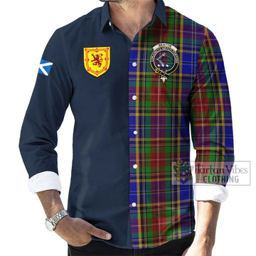 Beattie Tartan Long Sleeve Button Shirt Alba with Scottish Lion Royal Arm Half Style Men's Shirt - Tartan Vibes Clothing