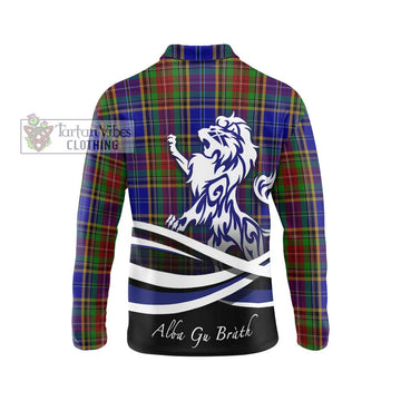 Beattie Tartan Long Sleeve Polo Shirt with Alba Gu Brath Regal Lion Emblem