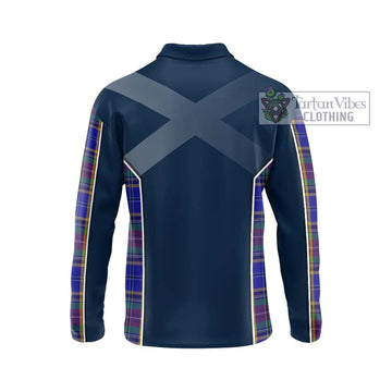 Beattie Tartan Long Sleeve Polo Shirt with Family Crest and Lion Rampant Vibes Sport Style