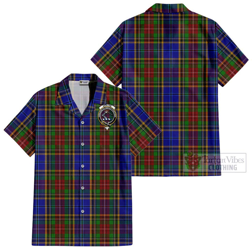 Beattie Tartan Cotton Hawaiian Shirt with Family Crest Kid - Tartan Vibes Clothing