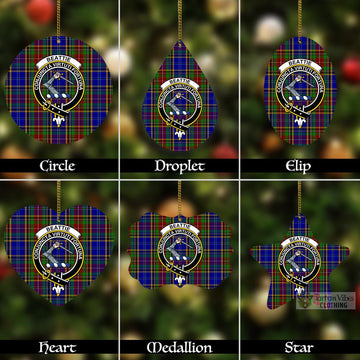 Beattie (Beatty) Tartan Christmas Aluminium Ornament with Family Crest