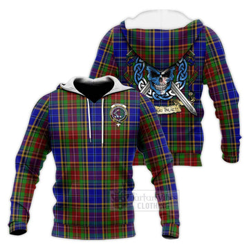 Beattie (Beatty) Tartan Knitted Hoodie with Family Crest Celtic Skull Style