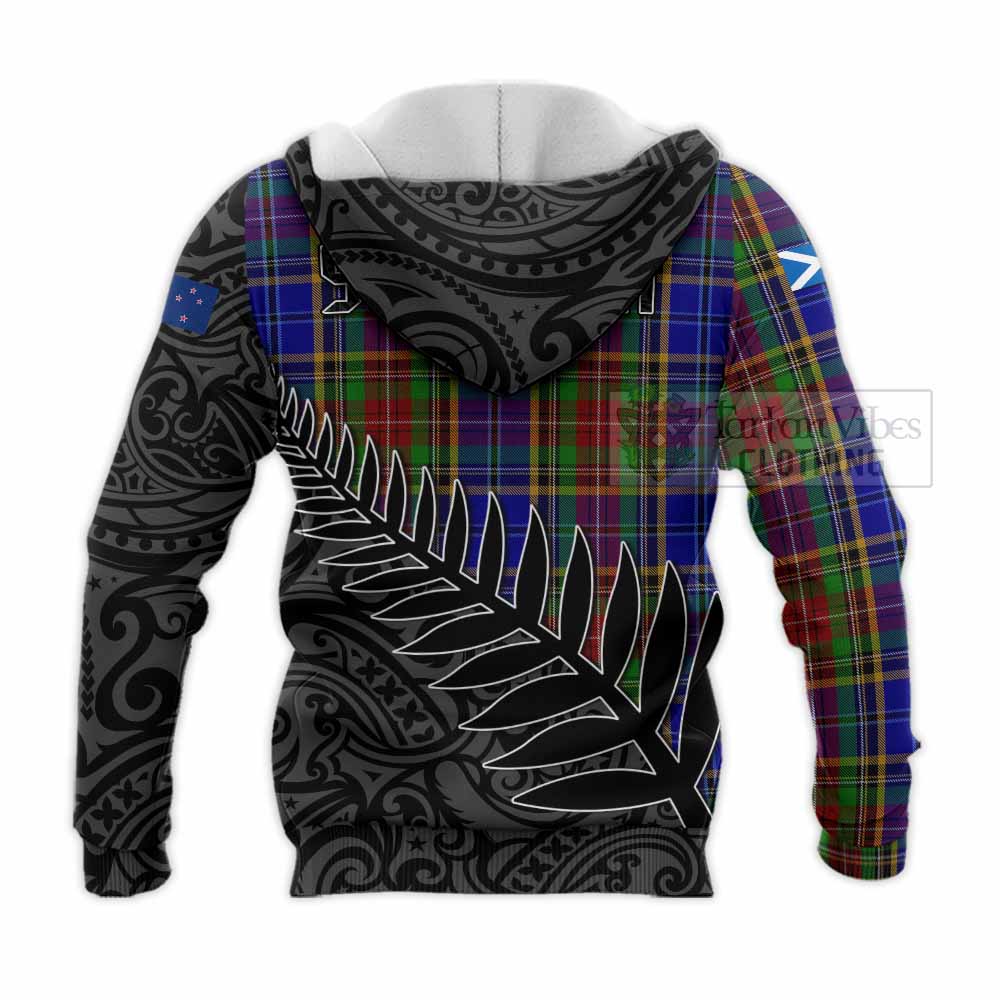 Tartan Vibes Clothing Beattie (Beatty) Crest Tartan Knitted Hoodie with New Zealand Silver Fern Half Style