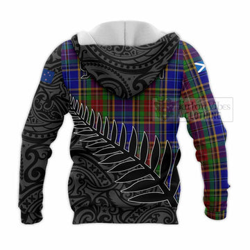 Beattie (Beatty) Crest Tartan Knitted Hoodie with New Zealand Silver Fern Half Style