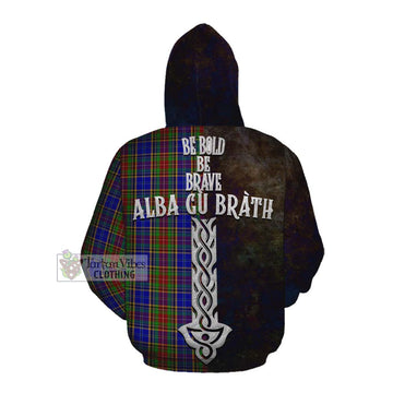 Beattie (Beatty) Tartan Family Crest Cotton Hoodie Alba Gu Brath Be Brave Lion Ancient Style Pullover Hoodie - Tartan Vibes Clothing