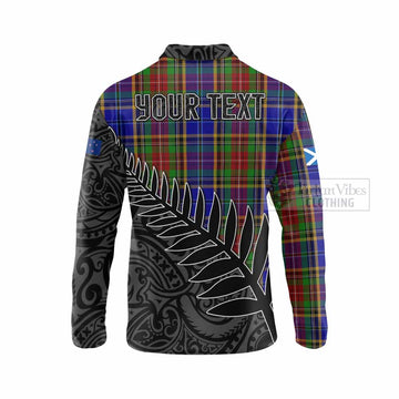 Beattie (Beatty) Crest Tartan Long Sleeve Polo Shirt with New Zealand Silver Fern Half Style - Tartan Vibes Clothing