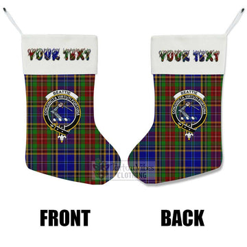 Beattie (Beatty) Tartan Family Crest Christmas Stocking with Personalized Text