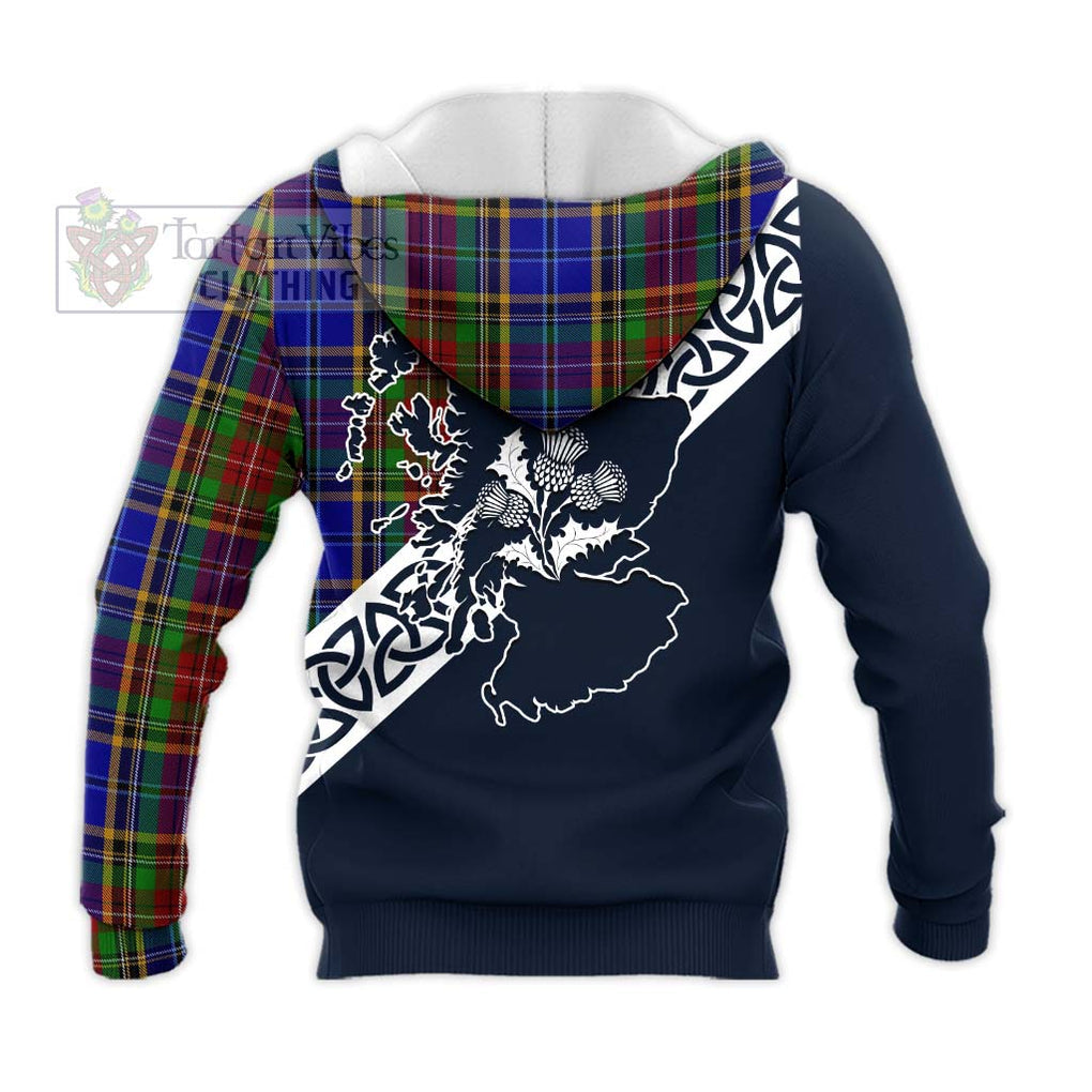 Tartan Vibes Clothing Beattie (Beatty) Tartan Knitted Hoodie Featuring Thistle and Scotland Map