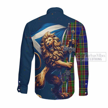 Beattie (Beatty) Tartan Family Crest Long Sleeve Button Shirt with Scottish Majestic Lion Men's Shirt - Tartan Vibes Clothing