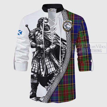 Beattie (Beatty) Tartan Clan Crest Ghillie Kilt Shirt with Highlander Warrior Celtic Style - Tartan Vibes Clothing