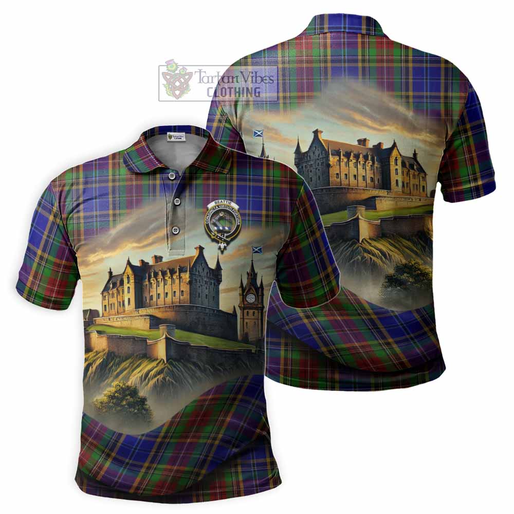 Beattie (Beatty) Tartan Family Crest Polo Shirt with Scottish Ancient Castle Style - Tartan Vibes Clothing