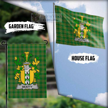 Beatty Irish Clan Tartan Flag with Coat of Arms