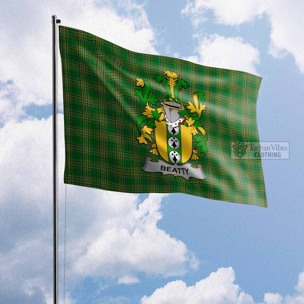 Tartan Vibes Clothing Beatty Irish Clan Flag with Coat of Arms