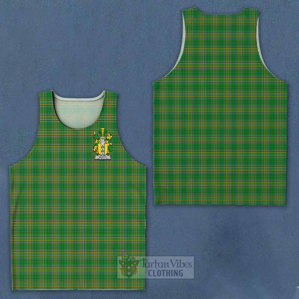 Tartan Vibes Clothing Beatty Irish Clan Tartan Men's Tank Top with Coat of Arms