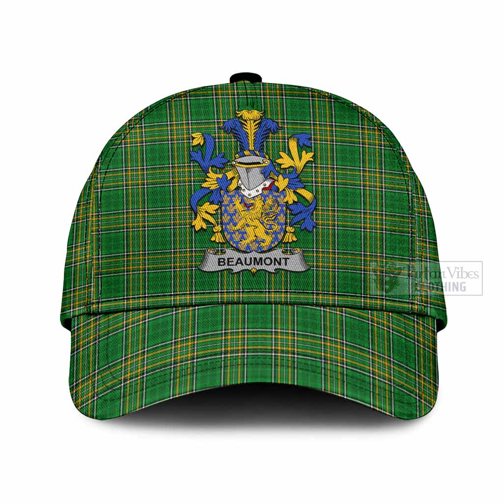 Tartan Vibes Clothing Beaumont Irish Clan Tartan Classic Cap with Coat of Arms