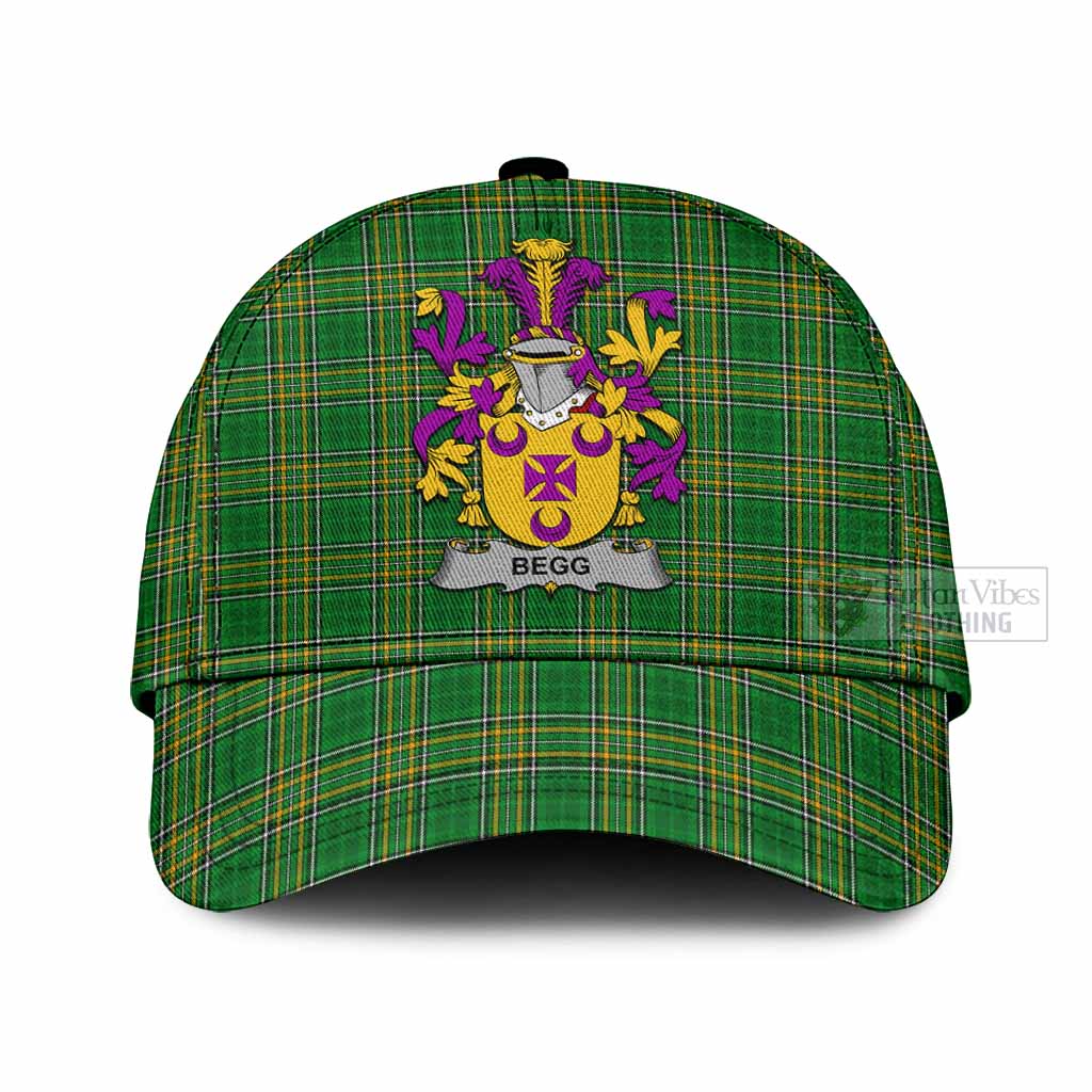 Tartan Vibes Clothing Begg Irish Clan Tartan Classic Cap with Coat of Arms