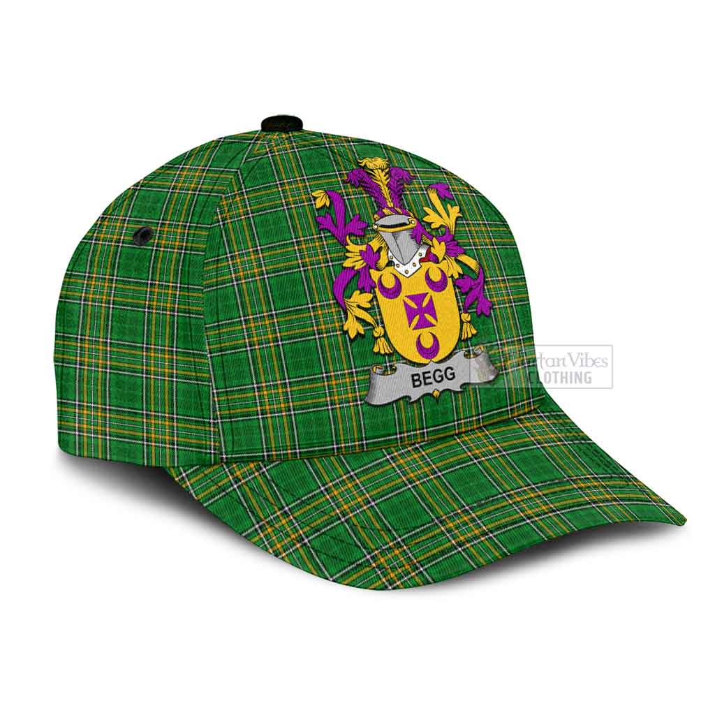 Tartan Vibes Clothing Begg Irish Clan Tartan Classic Cap with Coat of Arms