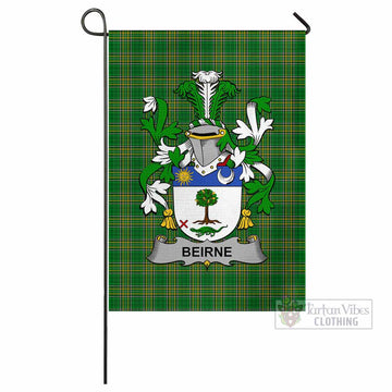 Beirne Irish Clan Tartan Flag with Coat of Arms