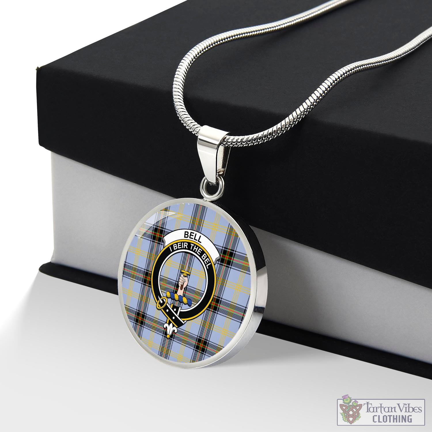 Tartan Vibes Clothing Bell Tartan Circle Necklace with Family Crest