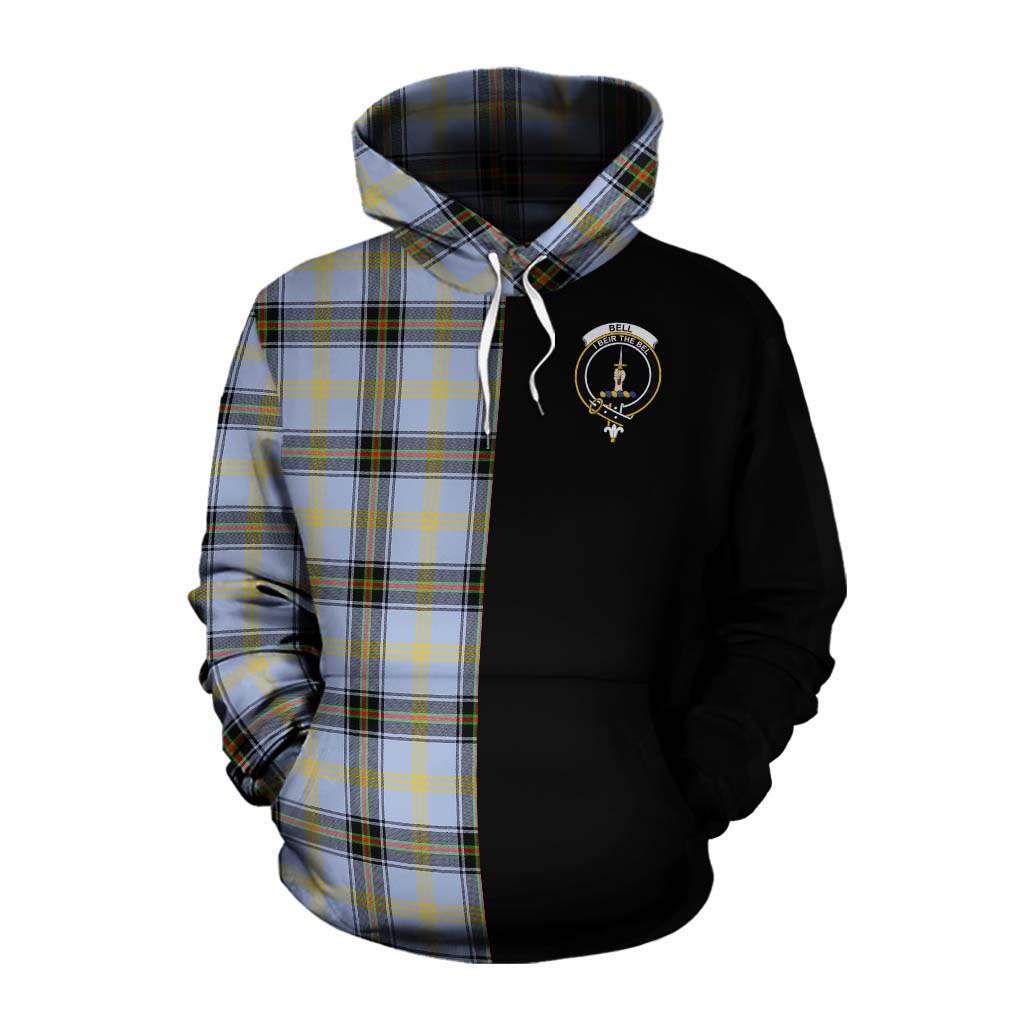 Tartan Vibes Clothing Bell Tartan Cotton Hoodie with Family Crest and Half Of Me Style