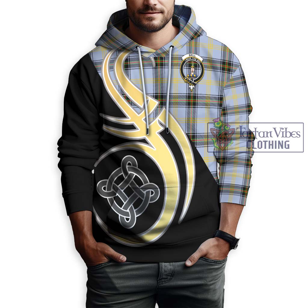 Bell Tartan Hoodie with Family Crest and Celtic Symbol Style Zip Hoodie - Tartan Vibes Clothing