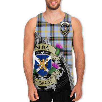 Bell Tartan Family Crest Men's Tank Top Lion Rampant Royal Thistle Shield Celtic Inspired Men - Tartan Vibes Clothing