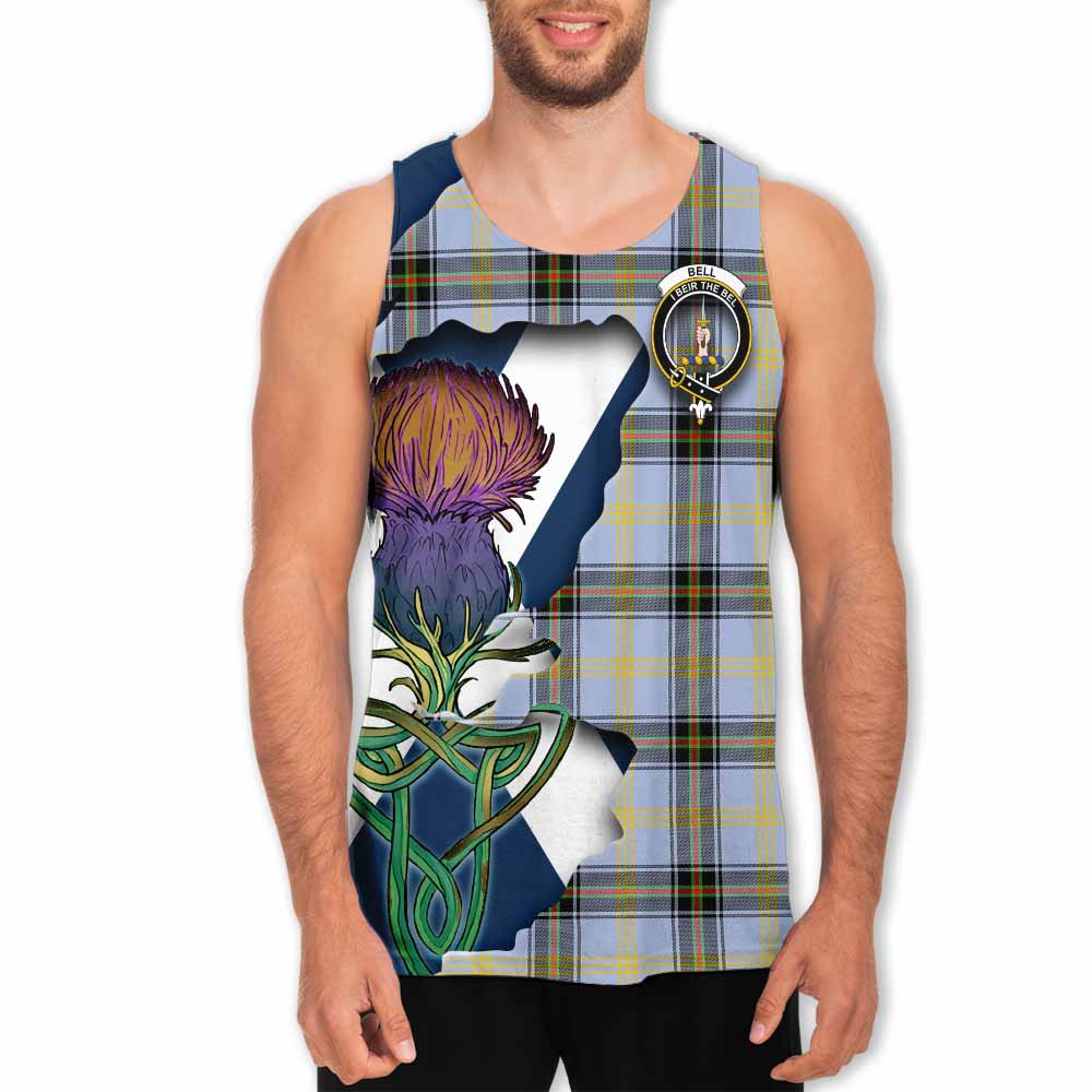 Bell Tartan Family Crest Men's Tank Top Scottish Thistle Celtic Inspired Men - Tartan Vibes Clothing