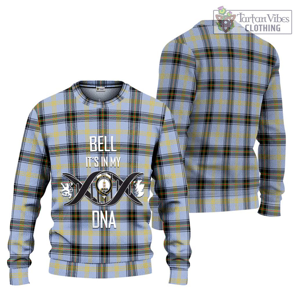 Bell Tartan Knitted Sweater with Family Crest DNA In Me Style Unisex - Tartanvibesclothing Shop