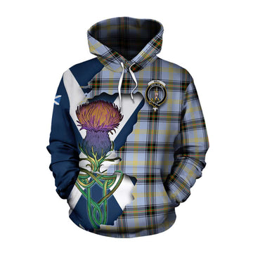 Bell Tartan Family Crest Cotton Hoodie Scottish Thistle Celtic Inspired Pullover Hoodie XS - Tartan Vibes Clothing