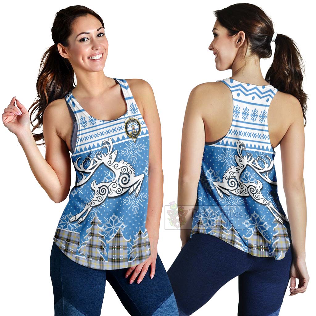 Tartan Vibes Clothing Bell Clan Christmas Women's Racerback Tanks Celtic Reindeer Style