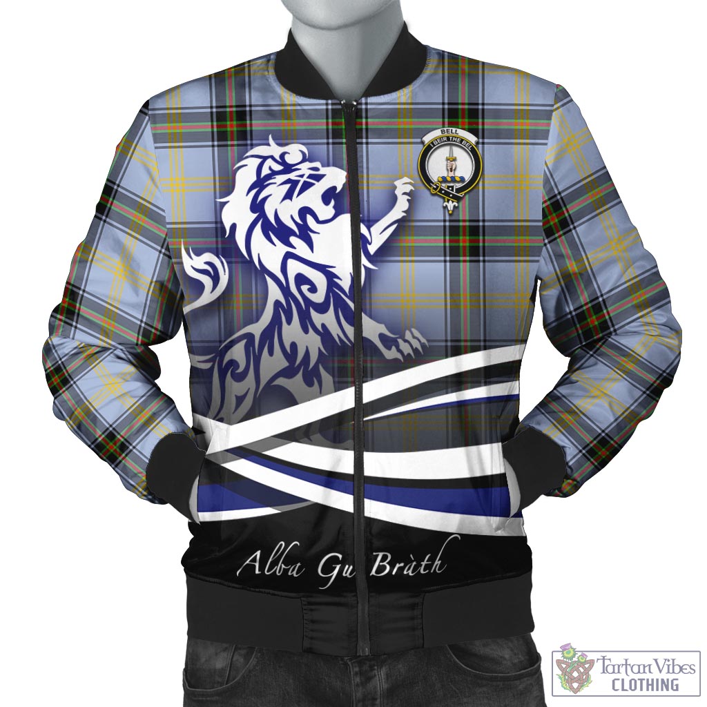 Tartan Vibes Clothing Bell Tartan Bomber Jacket with Alba Gu Brath Regal Lion Emblem