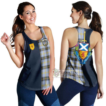 Bell Tartan Women's Racerback Tanks Alba with Scottish Lion Royal Arm Half Style