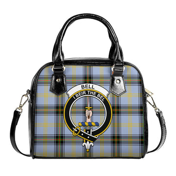 Bell Tartan Shoulder Handbags with Family Crest