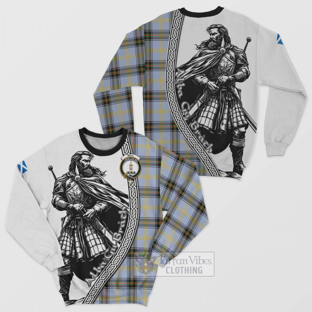 Tartan Vibes Clothing Bell Tartan Clan Crest Sweatshirt with Highlander Warrior Celtic Style