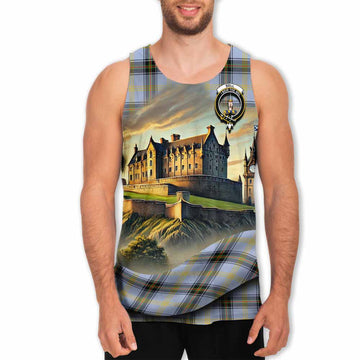 Bell Tartan Family Crest Men's Tank Top with Scottish Ancient Castle Style Men - Tartan Vibes Clothing