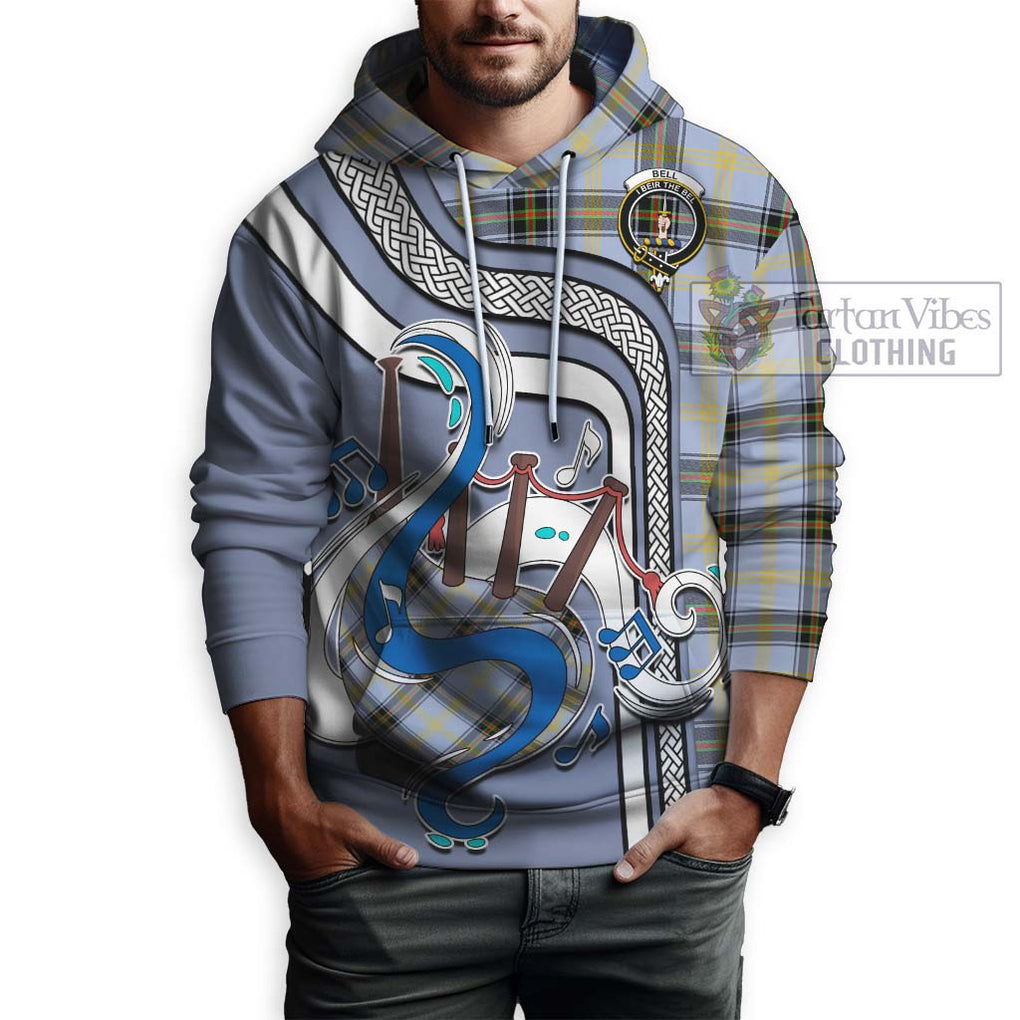 Bell Tartan Hoodie with Epic Bagpipe Style Zip Hoodie - Tartanvibesclothing Shop